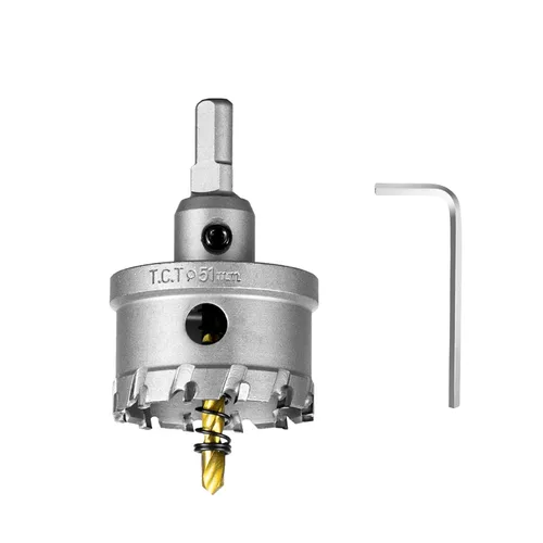 Vista 53 de SALI Kit de sierra perforadora TCT de 1 pulgada (1.024 in) con punta de carburo de tungsteno con broca piloto chapada en titanio para metal, acero