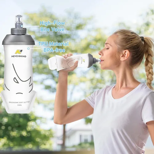 Vista 7 de N NEVO RHINO Running Hydration Vest with 1.5L Water Bladder & Dual 500ml Soft Flask for Men Women,Adjustable Lightweight 5L Water Backpack for