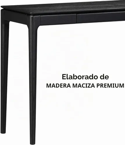 Vista 5 de NTC Mingle - Mesa consola de 47 pulgadas, moderna mesa de entrada de madera maciza con cajón oculto, impermeable y resistente al calor, mesa Negro