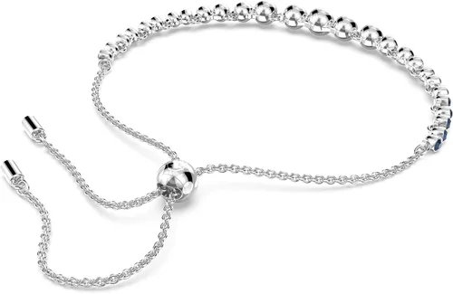 Vista 4 de Pulsera Swarovski Emily de tenis colección de joyería Cristales Azules - Tono Rodio