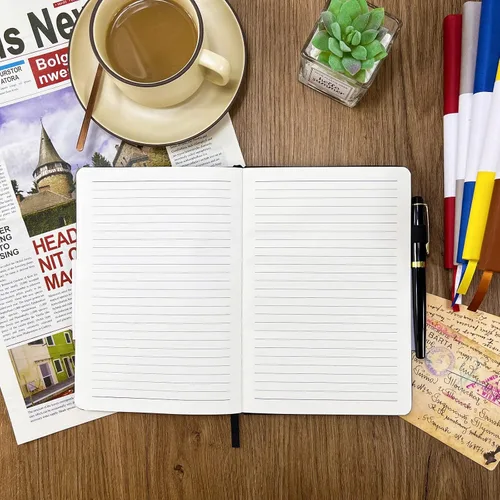 Vista 4 de Diario para cuaderno, cuaderno rayado con rayas universitarias A5, 160 páginas, diarios de tapa dura para escribir, cuadernos para el trabajo