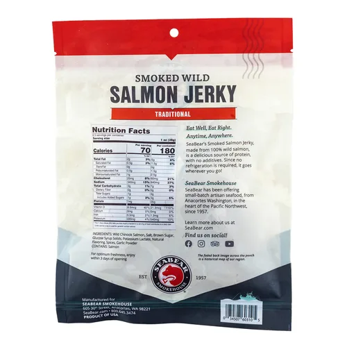 Vista 2 de SeaBear - Cecina de salmón salvaje ahumado - Tradicional - 2.5 oz