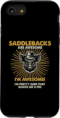 Vista 13 de iPhone 15 Pig Dad Mom Awesome - Funda para sillín de criador de granjeros