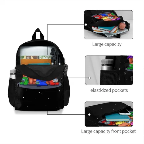 Vista 4 de Mochila de dibujos animados para adolescentes mochilas de viaje impresas en 3D bolsa de escuela deportiva casual para exteriores para niños y niñas