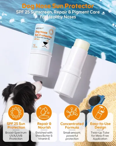 Vista 8 de Bálsamo protector solar para nariz de perro SPF 25 – Protección solar natural, segura para lamer con manteca de karité y espino cerval de mar