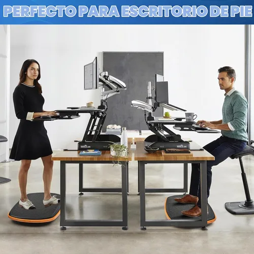 Vista 6 de Escritorio de pie para oficina, antifatiga, tabla de equilibrio de madera, balancín de estabilidad, diseñado ergonómicamente para escritorios
