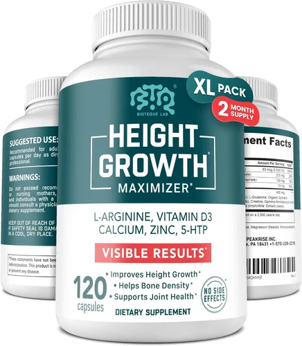 Vista 8 de BIOTEQUELAB Maximizador de crecimiento de altura, píldoras de mezcla de calcio, vitamina D3 y zinc, suplemento de crecimiento óseo para niños