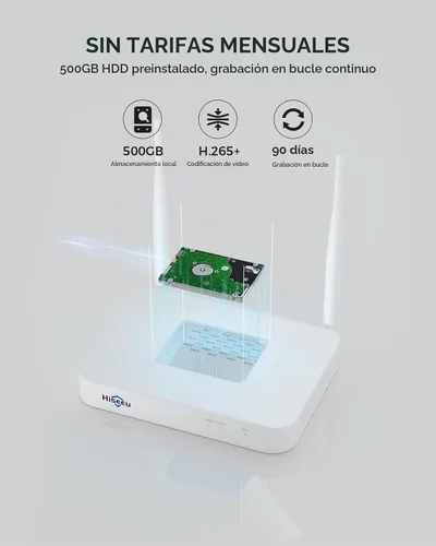 Vista 3 de Cámara solar Hiseeu,Cámaras de seguridad inalámbricas para el hogar de 4MP