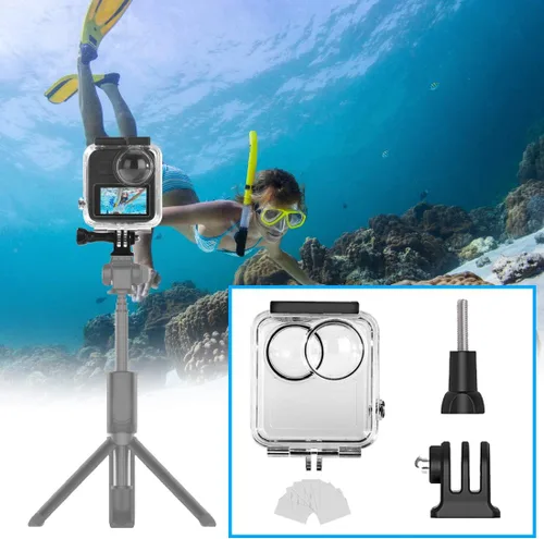 Vista 5 de Carcasa impermeable para GoPro Max, 45 M/148 pies, funda protectora de buceo con liberación rápida, accesorios para cámara de acción Go Pro Max