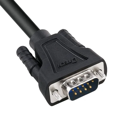 Vista 5 de DTech Cable serie de puerto COM macho a hembra RS232 de 1.5 pies, extensión recta de 9 pines (1.6 ft, negro)