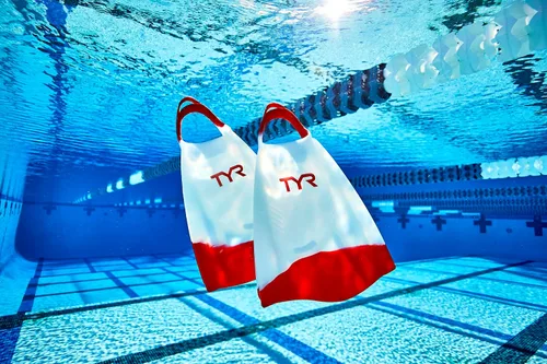 Vista 5 de TYR Hydroblade - Aletas de entrenamiento de natación, color azul, talla XL