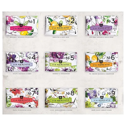 Vista 7 de Via Mercato Barra de jabón italiana (7.05 oz), n.º 2 - Té verde y almizcle blanco