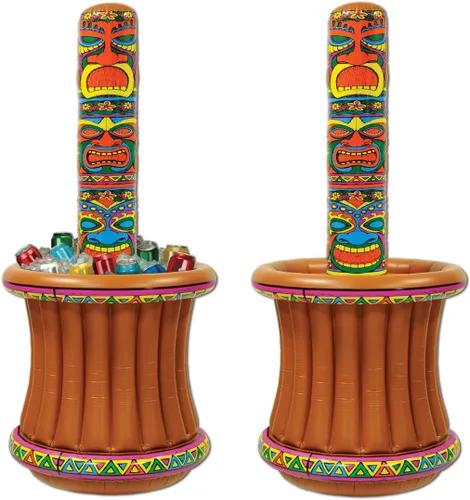 Vista 2 de Beistle Enfriador inflable - Contenedores de bebidas para fiestas, enfriador de bebidas, decoraciones de fiesta Luau, decoraciones de fiesta