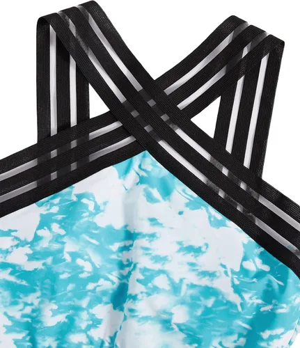 Vista 3 de MakeMeChic Traje de baño de una pieza con diseño de teñido anudado para mujer
