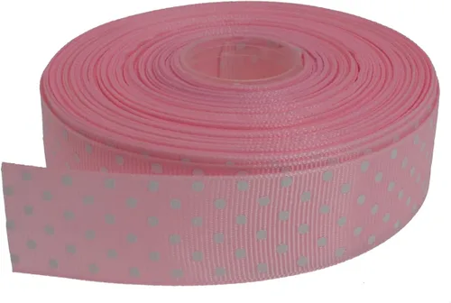 Vista 57 de Cinta de grogrén de lunares de 25 yardas cada rollo 100% poliéster (1 pulgada, beige)