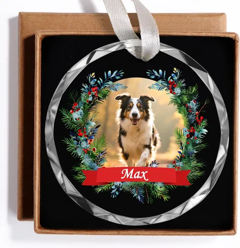 Vista 24 de Adornos de foto de perro personalizados, adornos personalizados con nombre y foto de cachorro de mascota para el árbol de Navidad, regalos