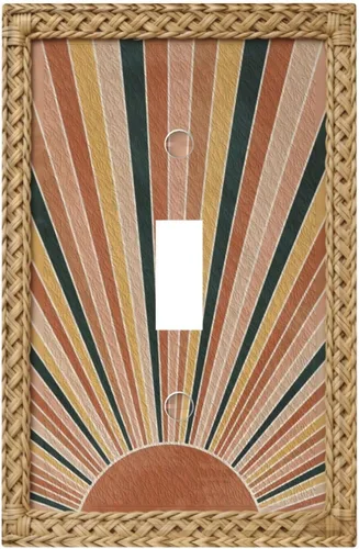 Vista 134 de Cubiertas de Interruptor de Luz Artísticas Decorativas Boho Figura Abstracta Interruptor de Pared Único Placa de Interruptor Decorativo Placa