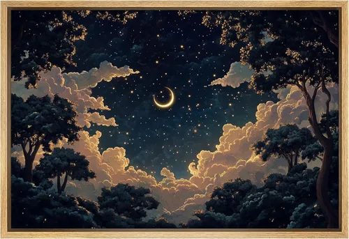 Vista 38 de SIGNFORD Lienzo Enmarcado Impresión Arte de Pared Océano Pastel Luz del Sol Puesta de Sol Horizonte Naturaleza Vida Silvestre Ilustraciones Arte