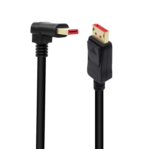 Vista 7 de 8K/60Hz, 4K/144Hz Displayport en ángulo recto 1.4 macho a cable macho 90 grados DP 1,4 macho a macho