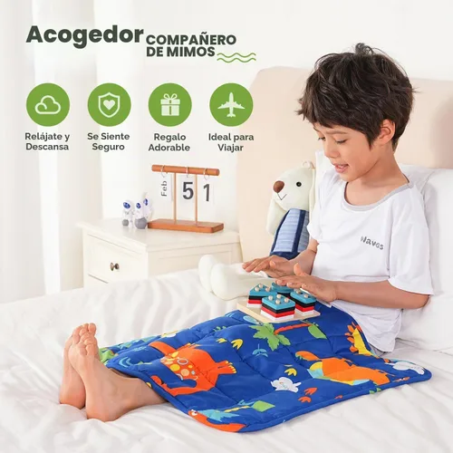 Vista 2 de Sivio Manta ponderada para dormir, 2 libras, 19 x 21 pulgadas, dinosaurio