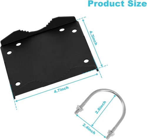 Vista 7 de Kit de soporte cruzado para mástil de antena para tubos de diámetro exterior de 1.65 a 2.45 pulgadas con placa de ángulo recto resistente