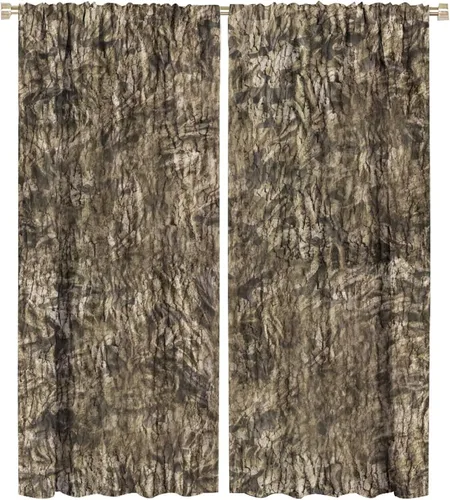 Vista 11 de Cortinas opacas de camuflaje de bosque, animales salvajes, osos, ciervos, alces, con bolsillo para barra, para sala de estar, dormitorio, decoración