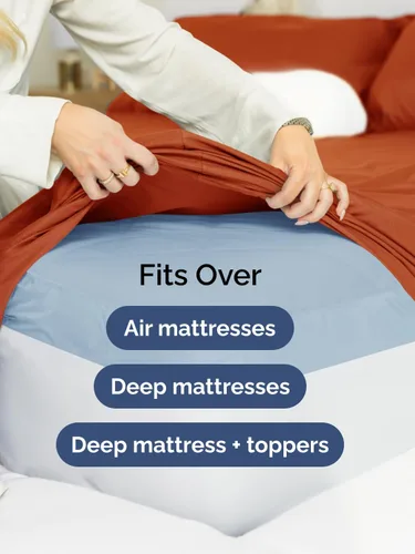 Vista 57 de Extra Deep Twin XL Sheet Set - 3 Piece College Dorm Room - White 01-Blanco
