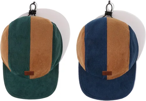 Vista 5 de Croogo Gorra plana de moda para papá, gorra de béisbol de pana urbana, gorra de béisbol de ala plana, gorra de 4 paneles, gorra de árbitro ajustada