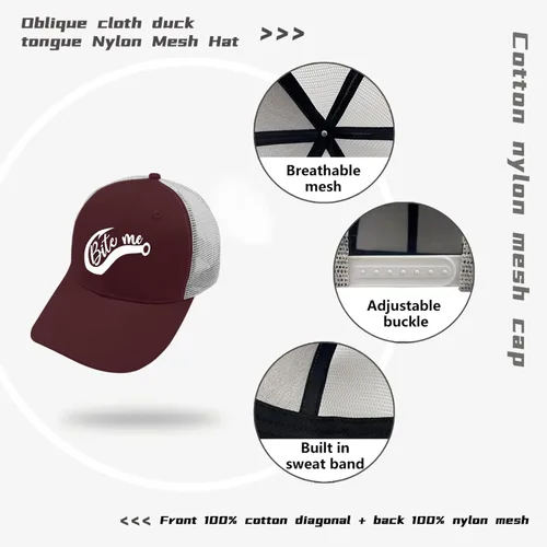 Vista 7 de Sombrero de papá Bite Me Dad para mujer, gorra de béisbol de mezclilla vintage ajustable