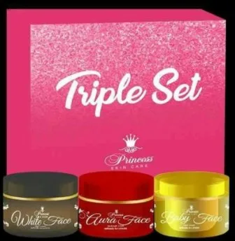 Vista 4 de Nuevo set de regalo de crema facial blanca Skincare Princess completa, crema de aura y cara de bebé por jawnoy