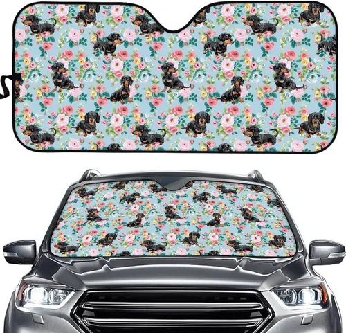 Vista 8 de Clohomin - Parasol para parabrisas de coche, bloquea los rayos UV, protector de visera, parasol para mantener tu vehículo fresco, ajuste universal