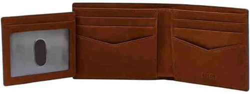 Vista 62 de Fossil Billetera plegable de cuero para hombre con ventana de identificación abatible para hombres