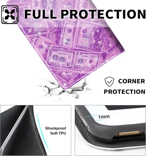 Vista 51 de Funda para tablet Kinlde Fire HD 10 (11ª generación 2021) Fire HD 10 Plus 2021, delgada, de piel sintética, con función atril, función atril
