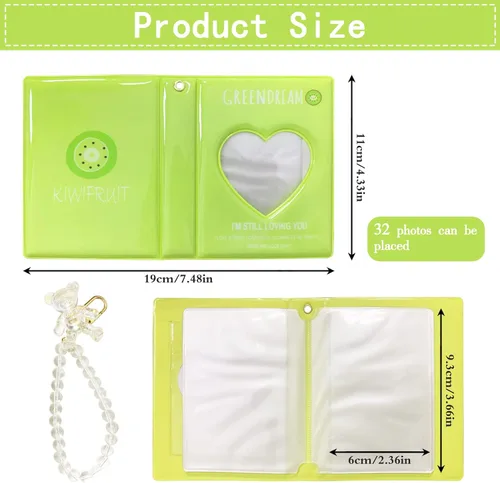 Vista 3 de 2 piezas Kpop soporte para tarjetas fotográficas, mini álbum de fotos de 3 pulgadas, carpeta de tarjetas fotográficas, pequeño libro de tarjetas