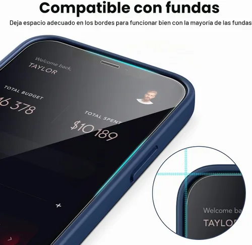 Vista 7 de JETech Protector de pantalla de cobertura completa para iPhone 12 Pro Max