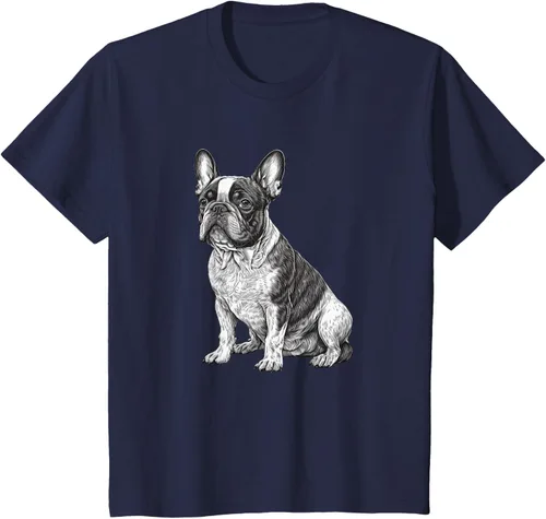 Vista 27 de Divertida camiseta francesa Bulldog francés en blanco y negro, Negro