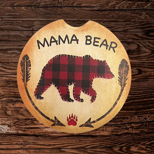 Vista 7 de Needzo Mama Bear - Posavasos para bebida, bonitos y absorbentes para mamá, juego de 2 posavasos para mamá