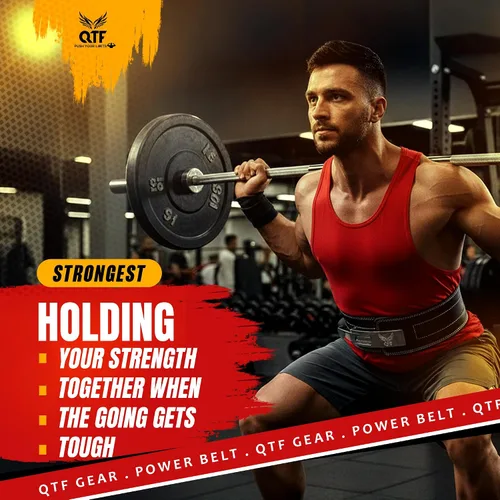 Vista 2 de QTF 'S - Cinturón de palanca para levantamiento de pesas para hombres y mujeres, hecho de cuero grueso, cinturón de entrenamiento de gimnasio, ideal
