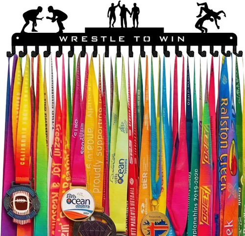 Vista 15 de Medal Hanger Display Rack-Wall Mount Steel for 63+ Medals Easy to Install
