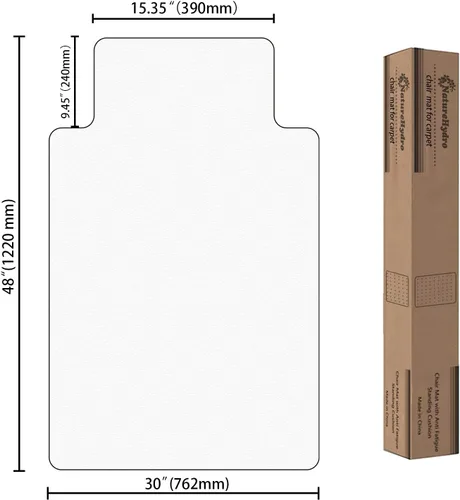 Vista 7 de Naturehydro Alfombrilla Transparente para Silla para Suelos Duros - 48" x 30" Alfombrillas Transparentes para Suelo de Escritorio de Computadora