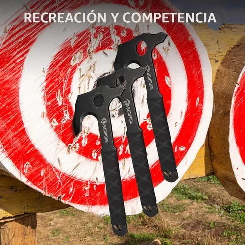 Vista 6 de NedFoss - Juego de hacha de lanzamiento, hacha de lanzamiento de espiga completa de 10.2 pulgadas