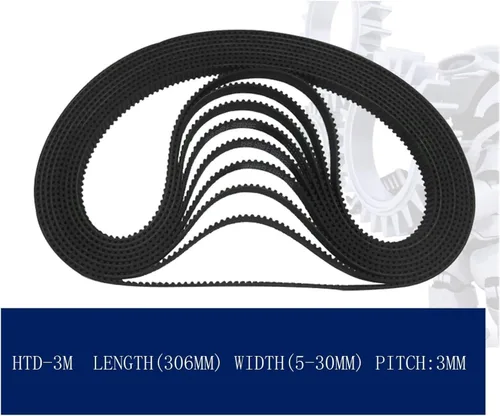 Vista 2 de SSIMOO HTD3M-306, Length 306mm, 102 Teeth, Pitch 3mm, Timing Synchronous Belt Kindly(Width 25mm)