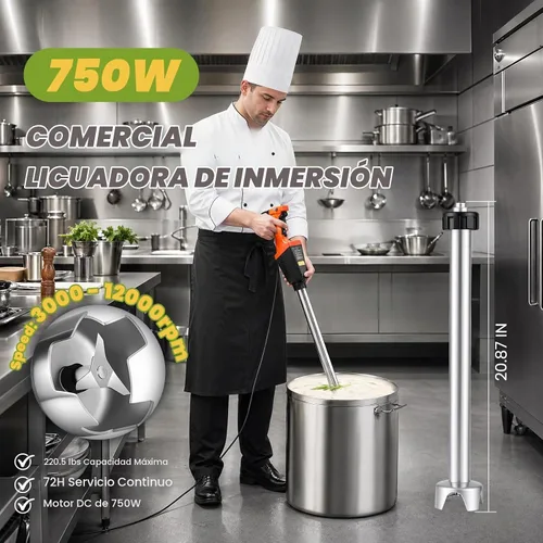 Vista 2 de Mezclador comercial de la inmersión 750W eje desprendible 21inch