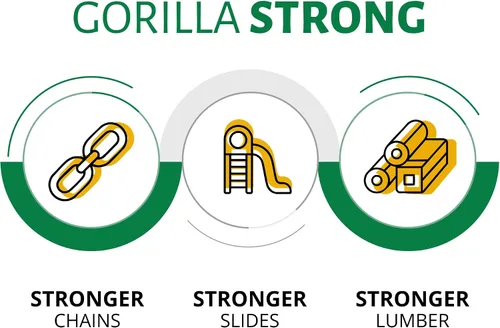 Vista 6 de Gorilla Playsets 04-0037-G Columpio de planeador de doble paseo espalda con espalda tándem, verde, cadenas recubiertas de plástico verde, columpio