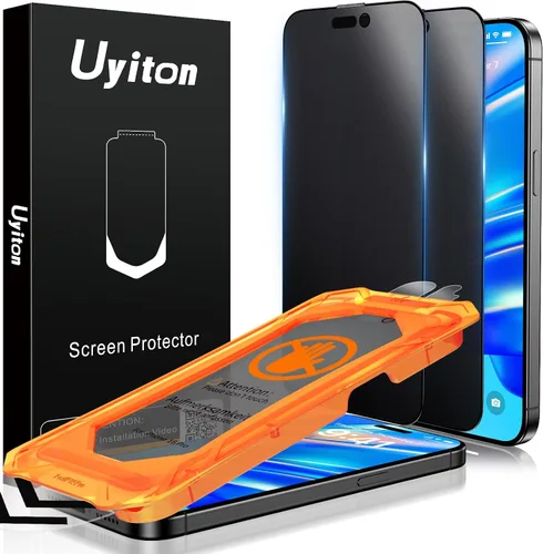 Vista 21 de Uyiton Protector de pantalla de privacidad para iPhone 16 Pro Max, [fácil de instalar] [cero burbujas] de cobertura completa inastillable