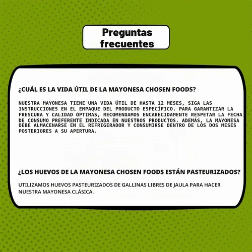 Vista 6 de CHOSEN FOODS Classic Squeeze Mayo, 11.25 FZ