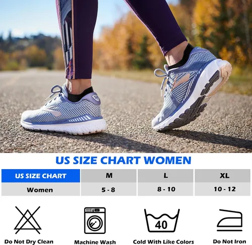 Vista 6 de Calcetines tobilleros para mujer, atléticos, de corte bajo, de compresión, acolchados, 5 pares