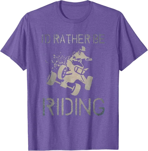 Vista 11 de Camiseta gráfica I'd Rather Be Riding ATV Quad Racing Rider de 4 ruedas, Negro