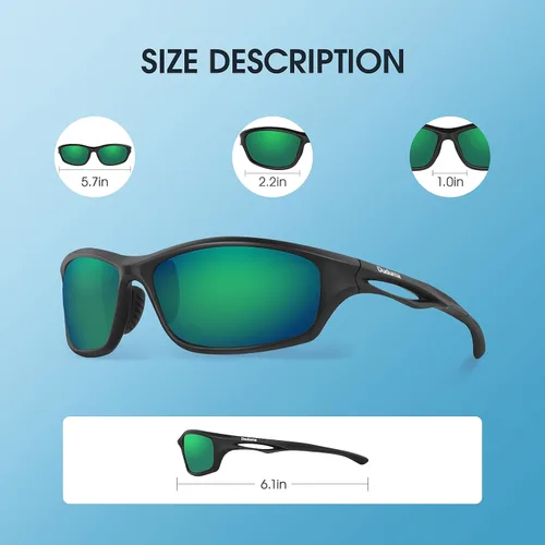 Vista 4 de Duduma Polarized Sports Sunglasses for Men Women Running Cycling Fishing Golf Driving Shades Sun Glasses Tr90