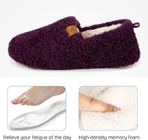 Vista 3 de EverFoams Pantuflas completas de espuma viscoelástica de oveja para mujer